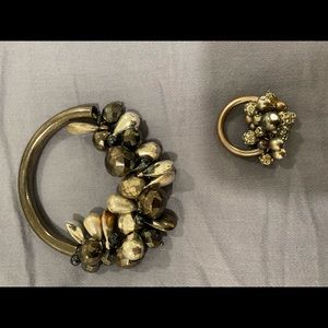Chicos gray/black ring and bracelet combo
